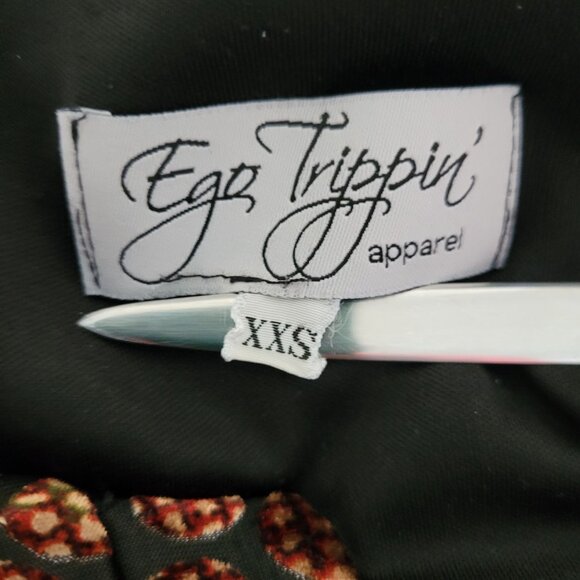 Ego Trippin Multicolor Velvet Maxi Dress Size XXS Long Sleeve Witchy Whimsigoth - Picture 5 of 11